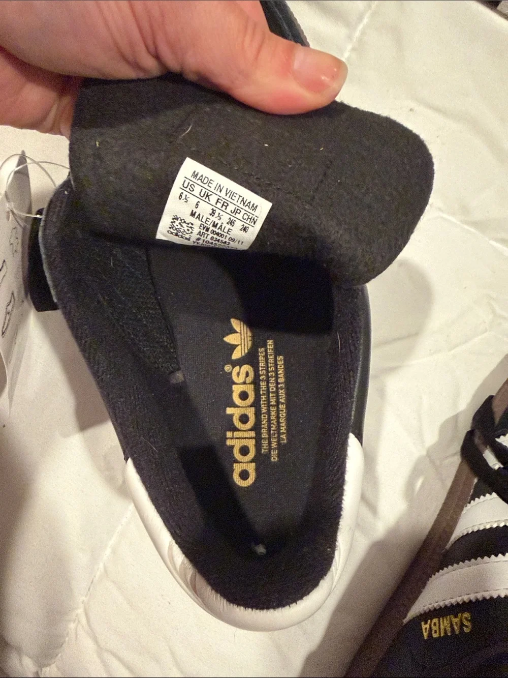 adidas Black and White Samba classics men